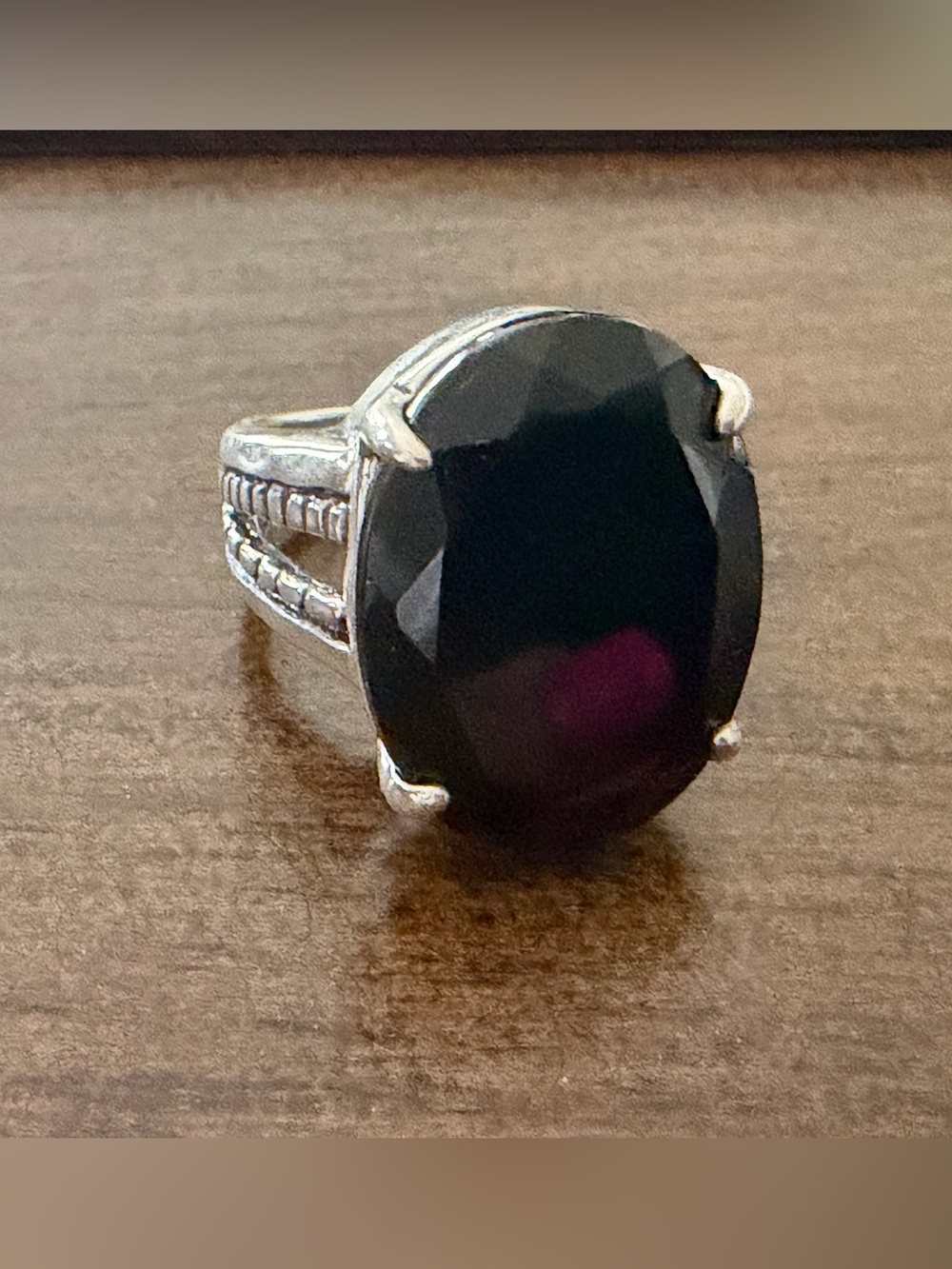 Grace & Heart G&H NERO Cocktail Ring .925 SS ONYX SIZE 5 Jewelry R1538 NOS